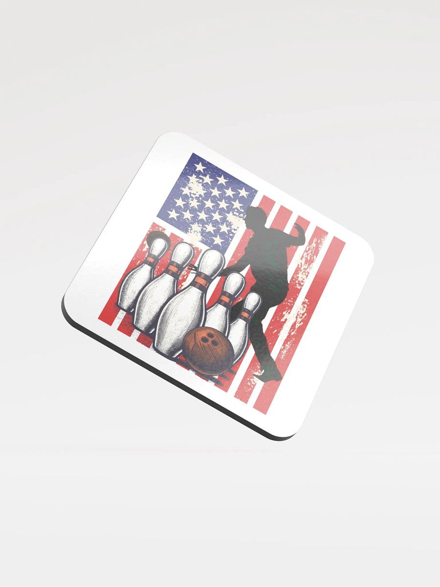 Flag American Bowling Strike! Vintage Coaster product image (1)