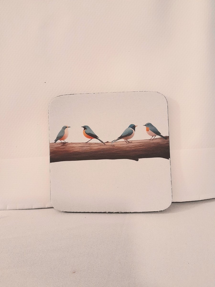 Birds On A Log Mat Coaster product image (1)