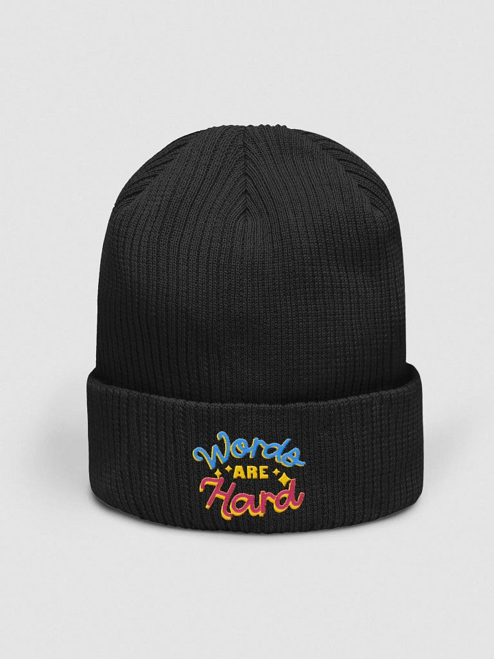 Words Are Hard Ribbed Beanie product image (5)