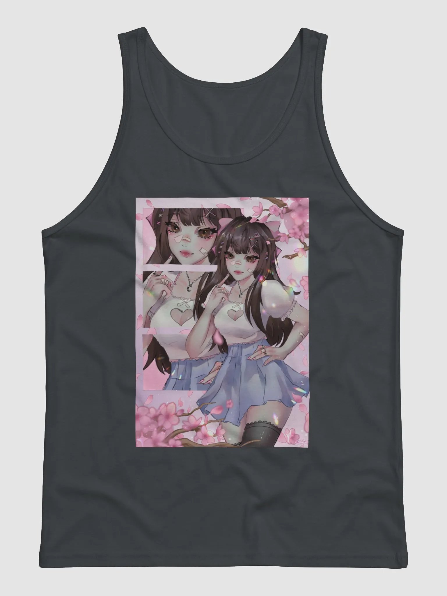 hime blossoms - men's distressed tank top ❀ product image (1)