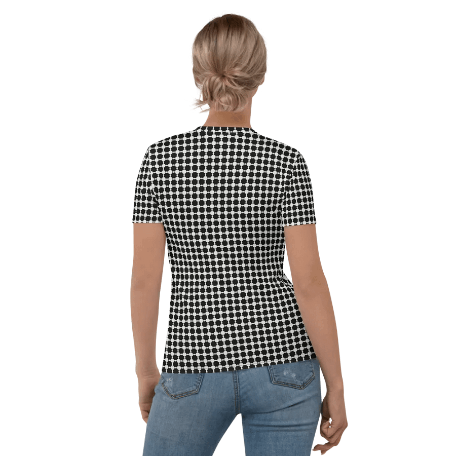 Abstract Black and White Chain Ladies T Shirt product image (3)