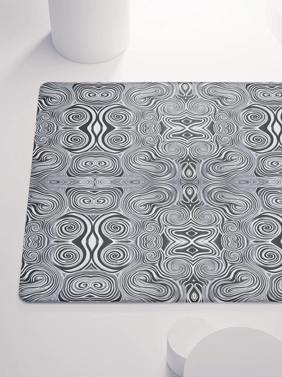 Funky Black and White Noir Liquid Tie-Dye Gaming Mouse Pad product image (7)