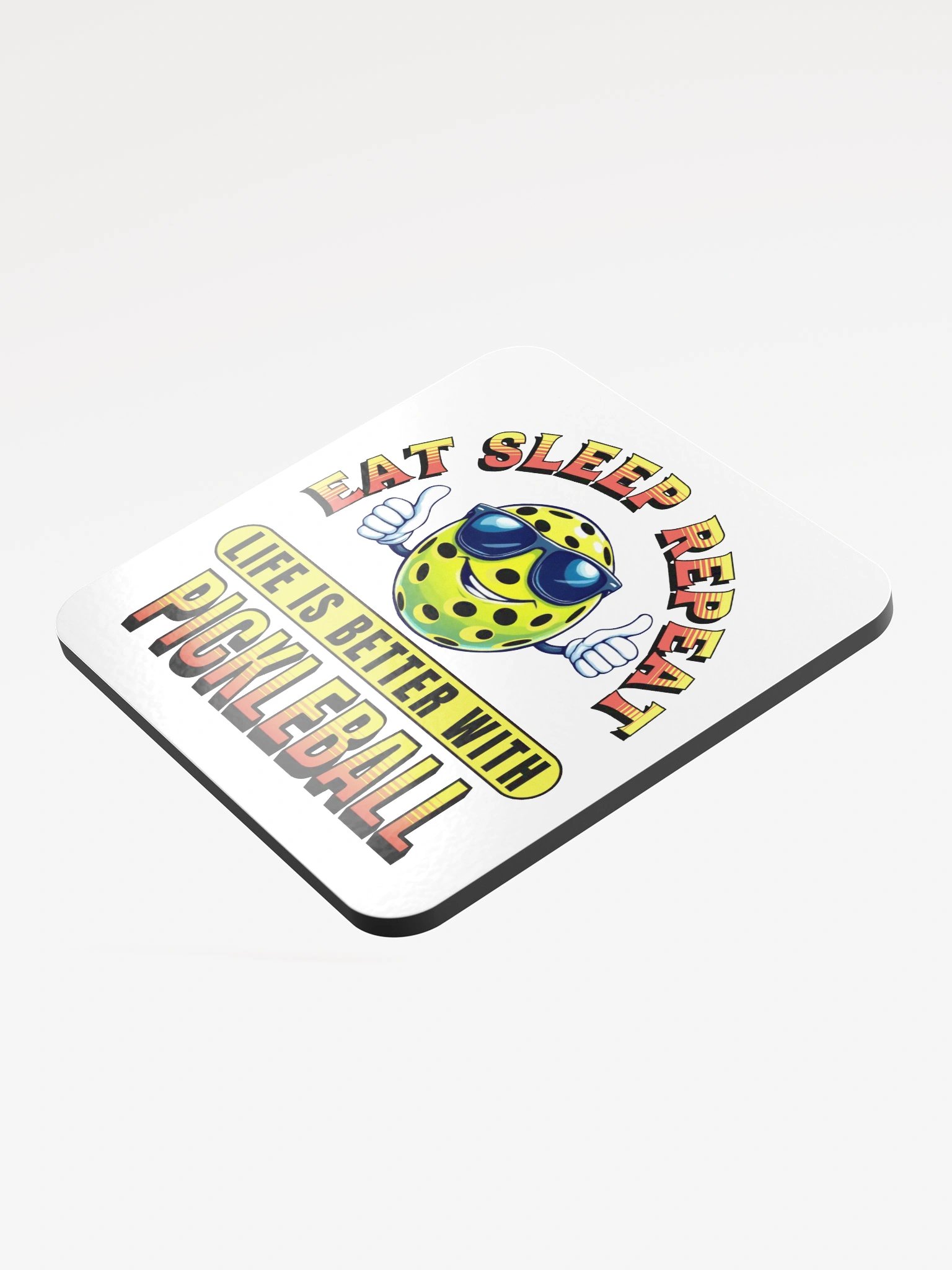 Eat Sleep Repeat Pickleball Thumbs Up Vibes Coaster product image (4)