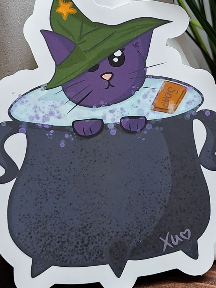 Kitty Cauldron Sticker Large product image (1)