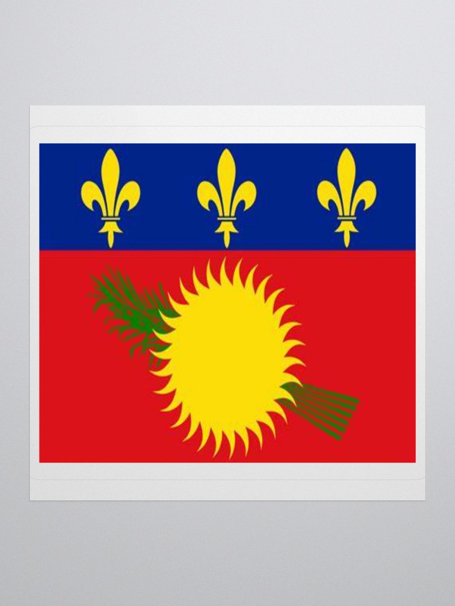 Guadeloupe Flag Sticker | Sun and Bird Design | Durable Vinyl | 3 Sizes product image (1)