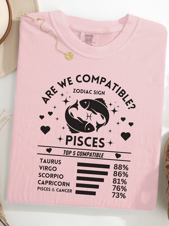 Pisces Zodiac Sign Romantic Compatibility T-Shirt - Light Comfort Colors 1717 product image (9)