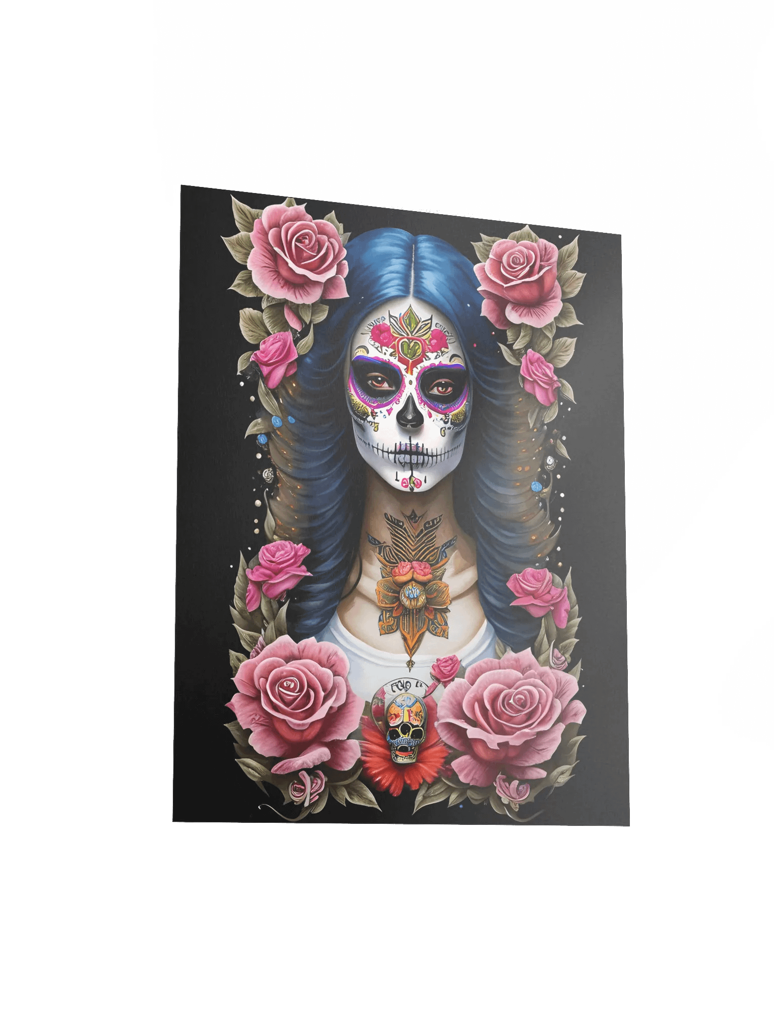 Sugar Skull Art - Traditional Woman in Skull Makeup Poster product image (14)