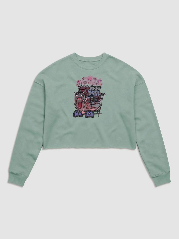 GENUSSY Womens Fleece Crop Top Printed Sweatshirt product image (3)