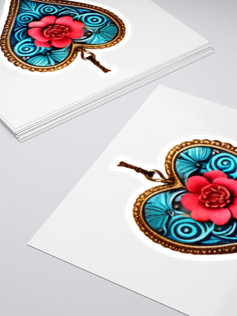 Heart with rose sticker product image (4)