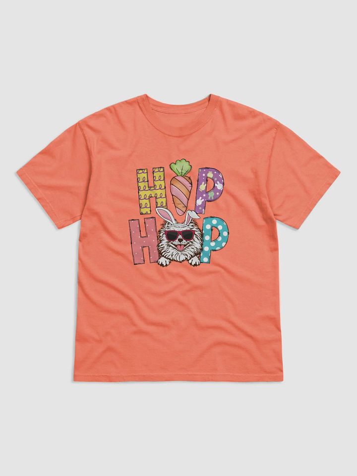 Hip Hop Easter Pomeranian (White) T-Shirt | Cute Easter Day Pomeranian Wearing Bunny Ears and Sunglasses product image (24)