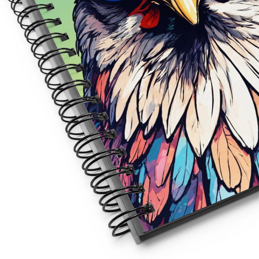 Colorful Chicken with Glasses Spiral Notebook product image (6)