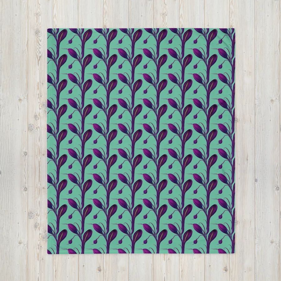 Purple Carniverous Plant Fluffy Blanket Throw product image (7)