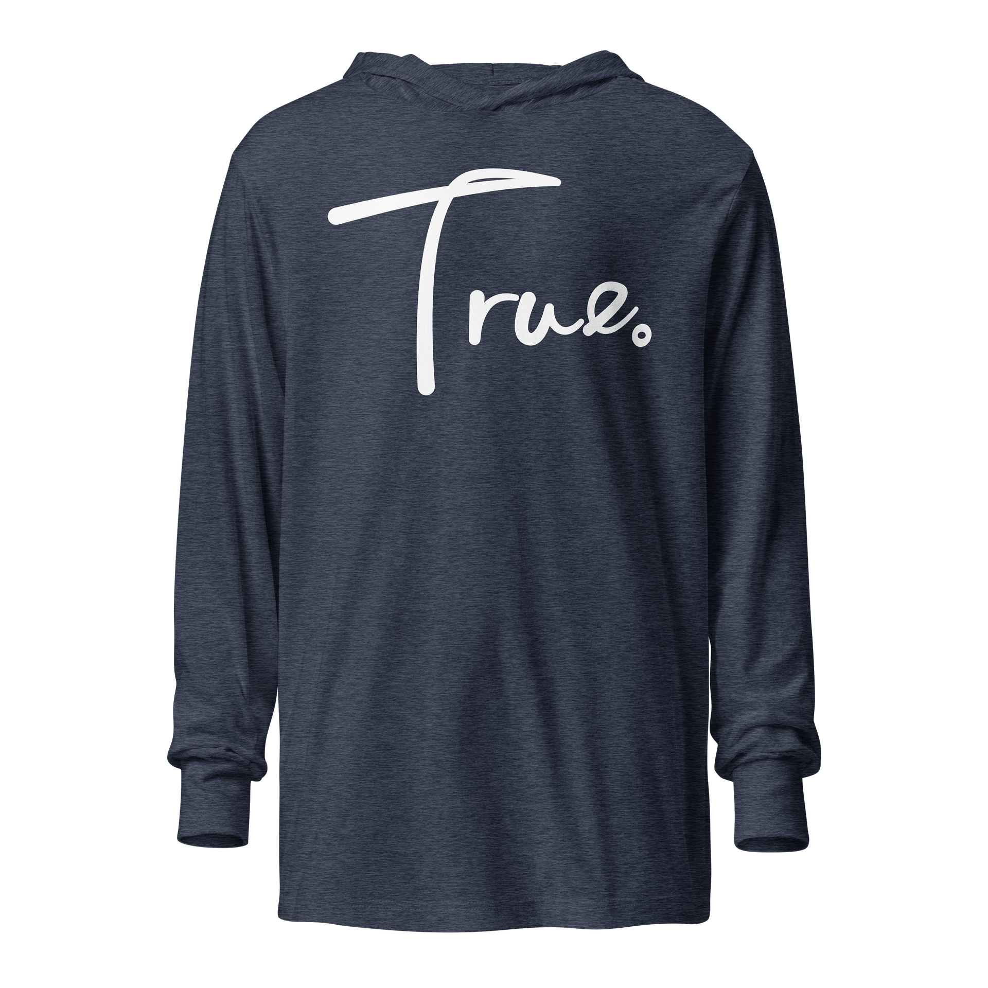 Frame Hooded Tee — in Navy Heather + Whisper White (Unisex) product image (1)