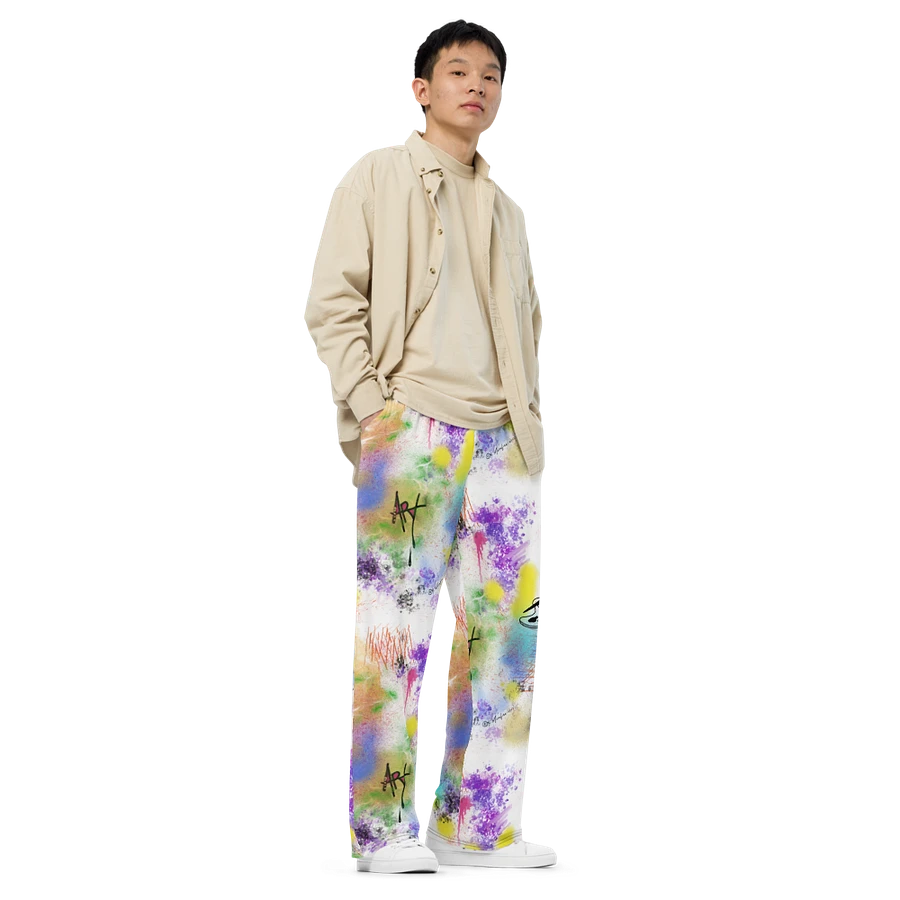 Splatter-Wear #4 Wide Unisex Pants/White product image (3)