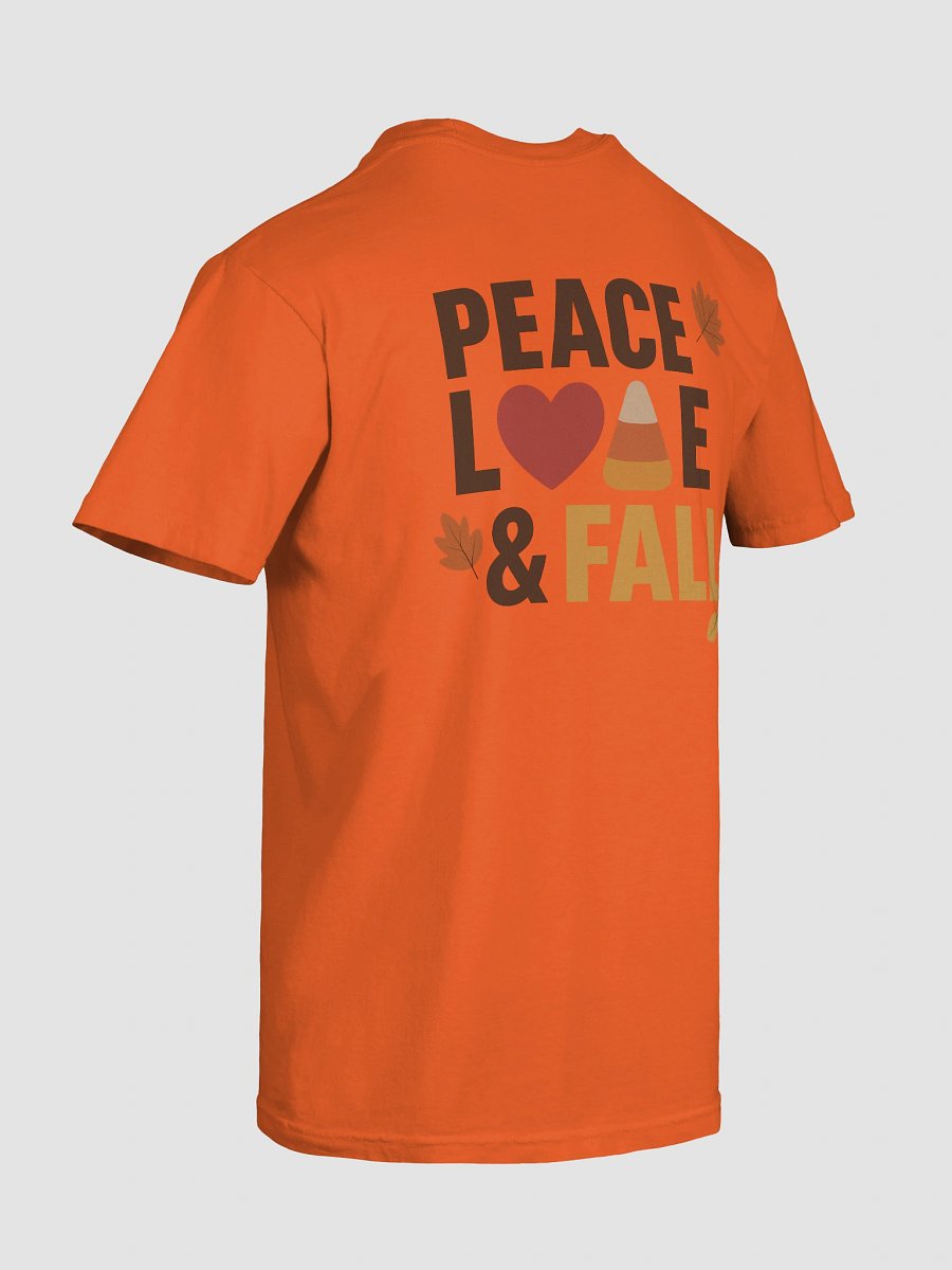 Peace Love & Fall Candy Corn Shirt - Cozy Autumn Graphic Tee, Orange Fall Shirt for Women, Thanksgiving & Pumpkin Patch Outfit product image (12)