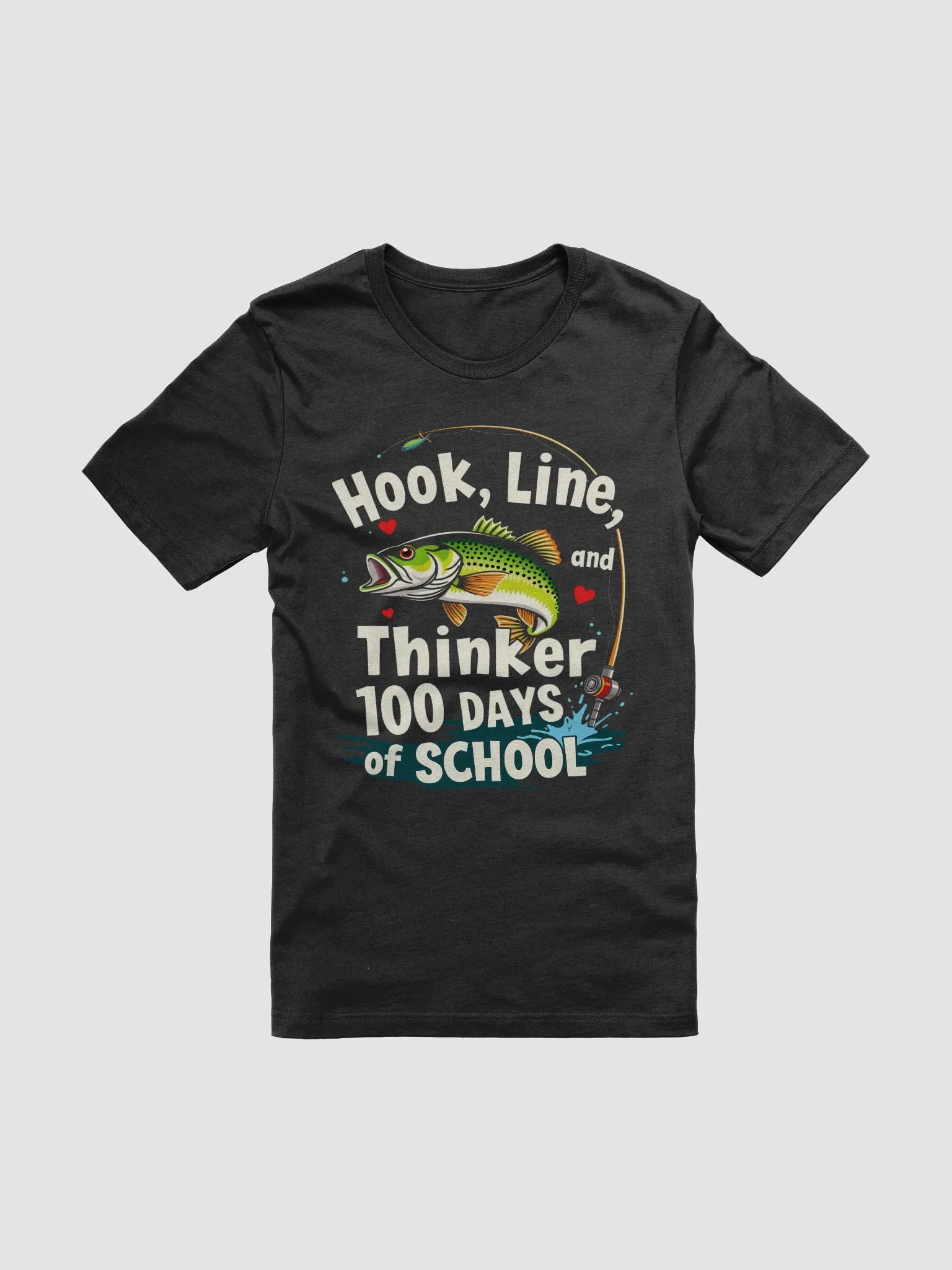 100 Days of School Fishing T-Shirt product image (6)