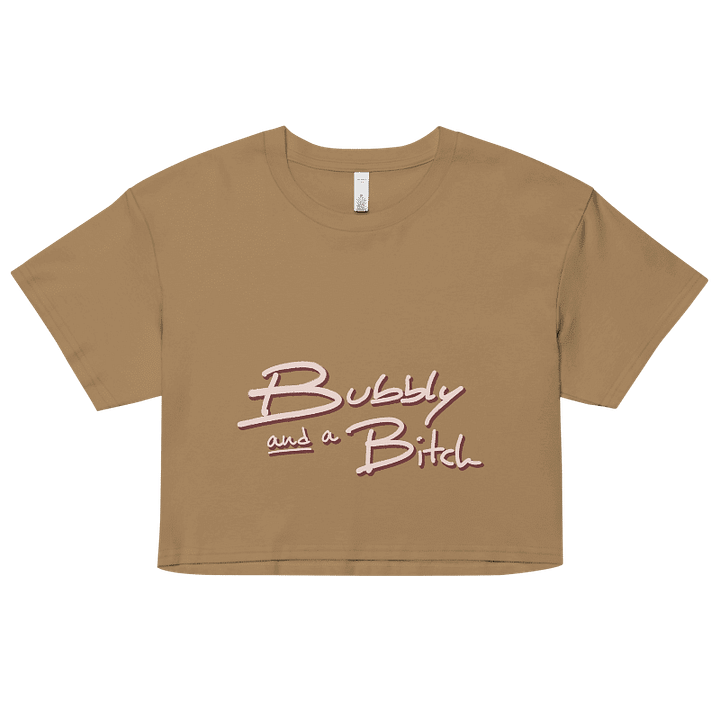 Bubbly and a B*tch (blush shadow design) printed cotton crop top product image (1)