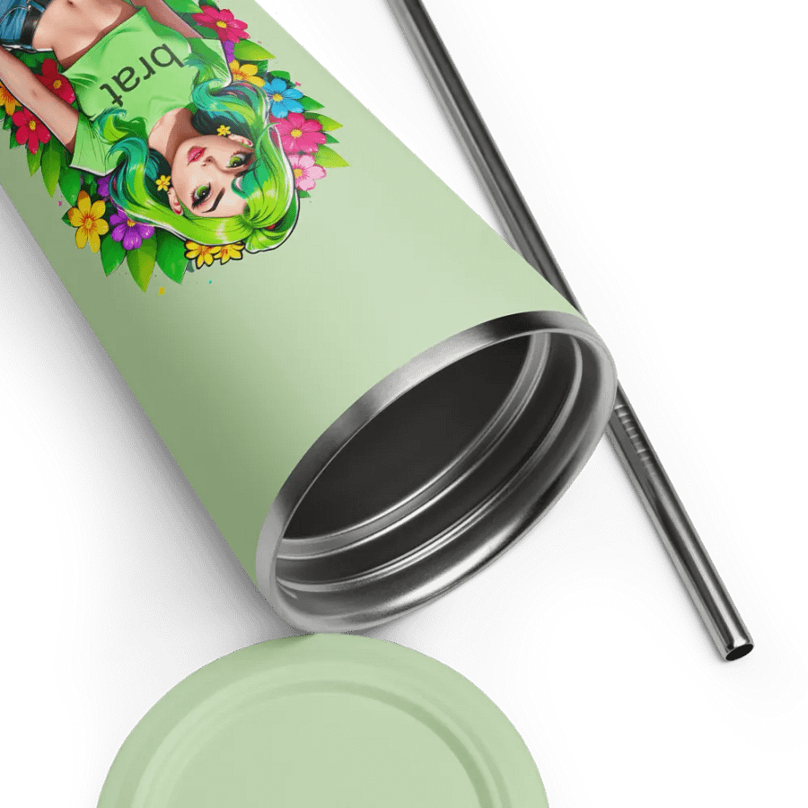 Brat 20 oz Tumbler Cup - Mint - Insulated Tumbler with a Straw v2 product image (9)