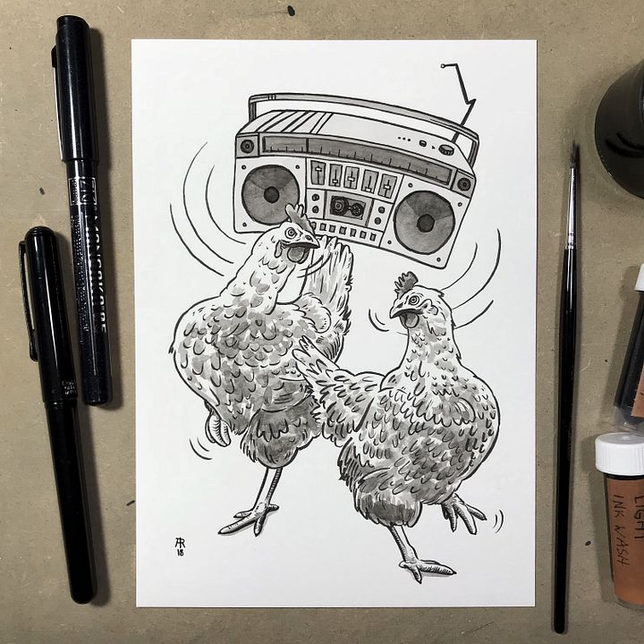 original painting : chicken dance product image (1)