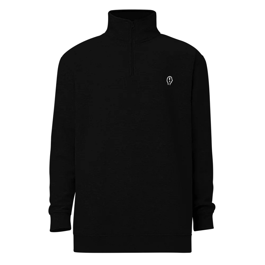 EXCLAIMING MENTALLY (white) embroidered quarter zip product image (2)
