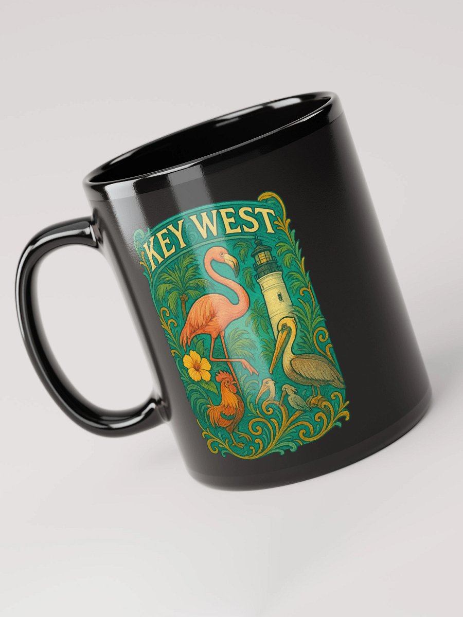 Key West Tropical Mug with Flamingo, Pelican, Rooster, Lighthouse, and Hibiscus product image (3)