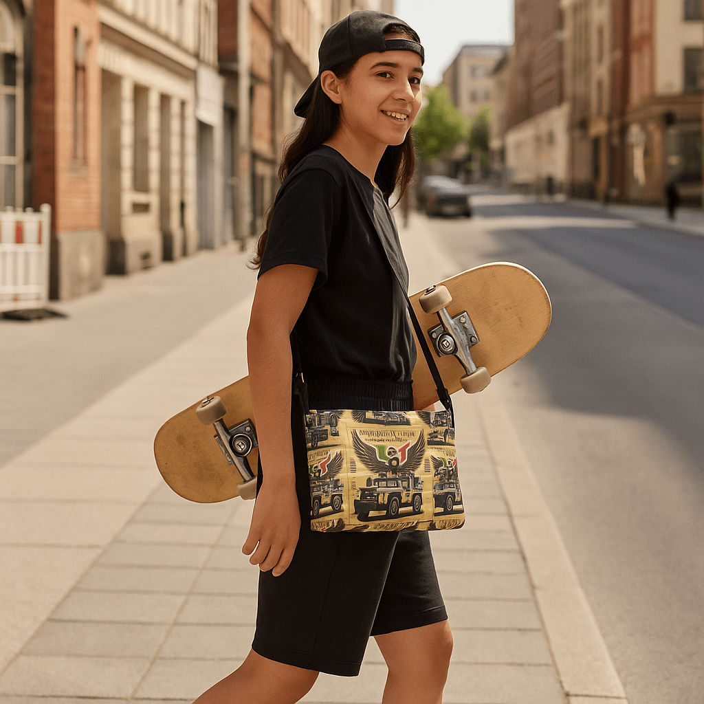 Mel’s Angels Vintage Crossbody Bag – All-Over Print Faux Leather Purse with Strap product image (4)