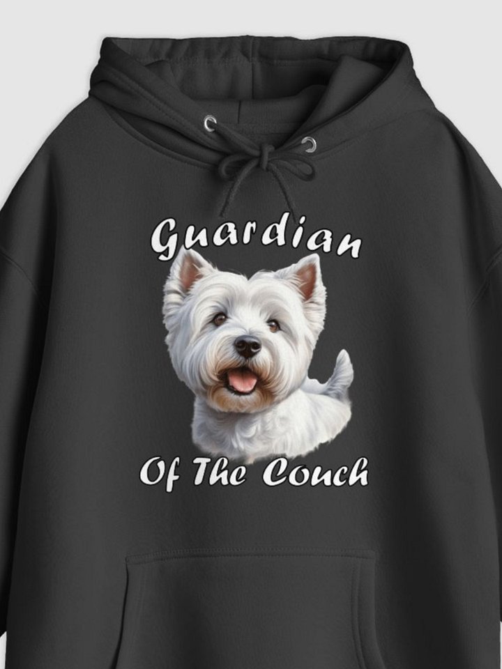 Guardian Of The Couch Dog Illustrated Pullover Hoodie (Front Only) product image (1)