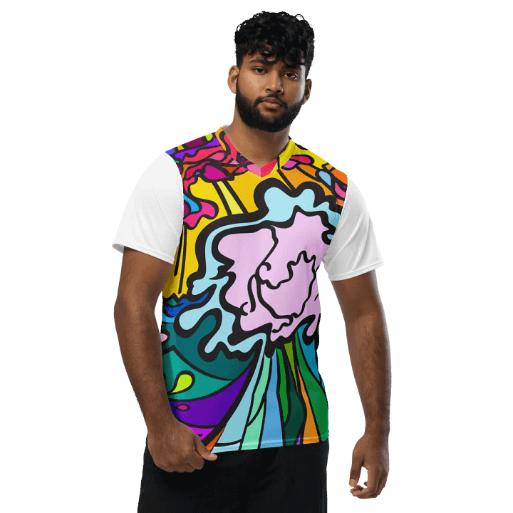 Vibrant Swirls Unisex Sports Jersey - Wave at Sunset product image (1)