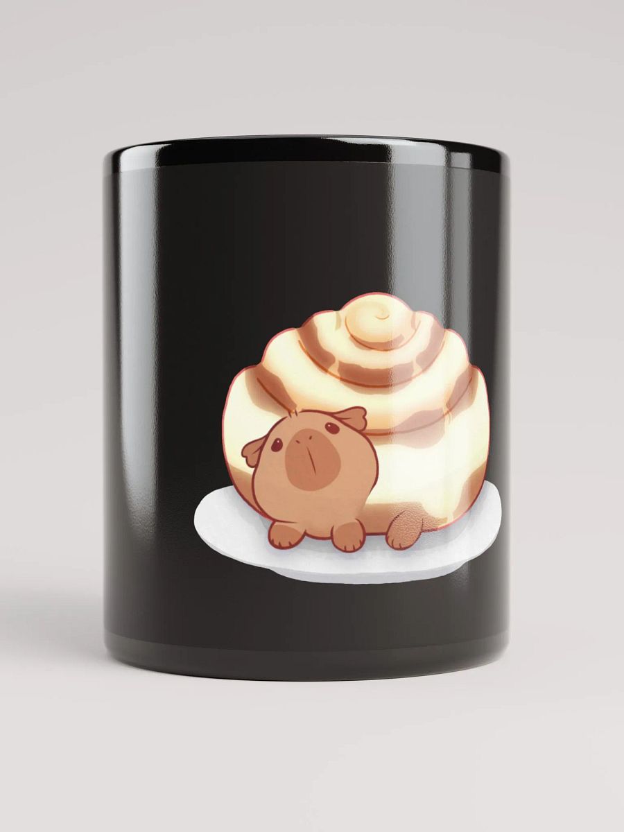 Capybara Cinn Roll Black Glossy Mug product image (10)