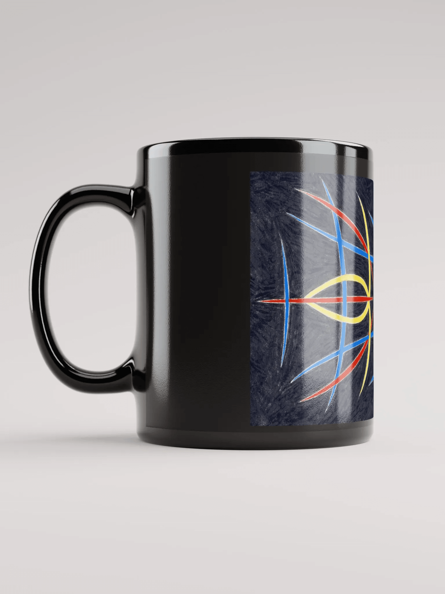 Pinstripe One Black Glossy Mug product image (3)