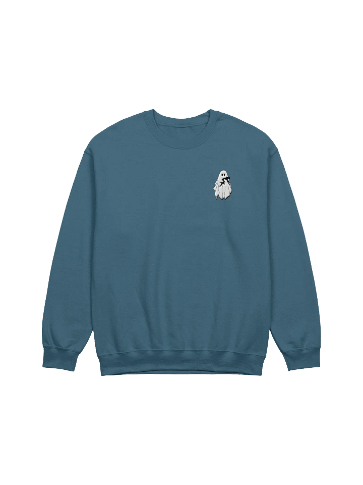 Embroidered Ghost Sweatshirt, Black Cat Sweater, Fall Sweatshirt for Women, Halloween Crewneck product image (4)