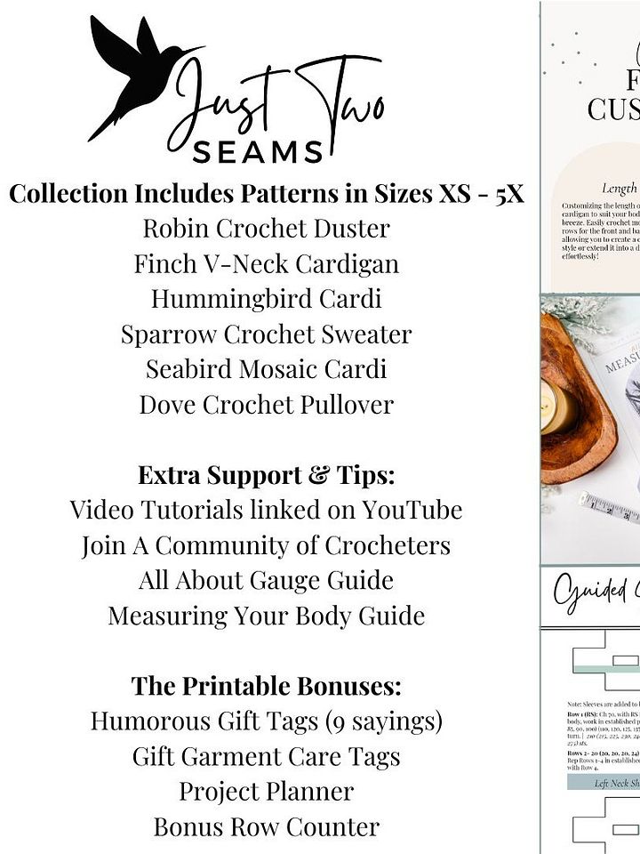 Crochet Pattern Collection - Just Two Seams! 6 Easy Crochet Patterns with Video Tutorials, Size-Inclusive, Quick Sweaters & Cardigans product image (2)