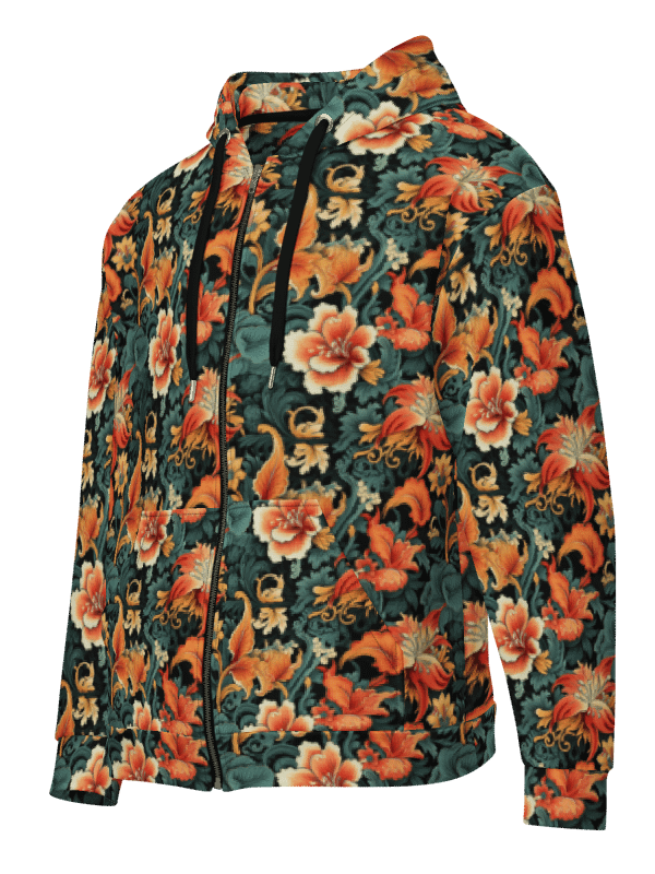 Sunset Flowers | Recycled Unisex ZIP Hoodie product image (2)