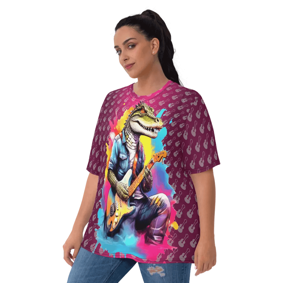 Cool Alligator Playing Guitar All Over Print T-shirt product image (3)
