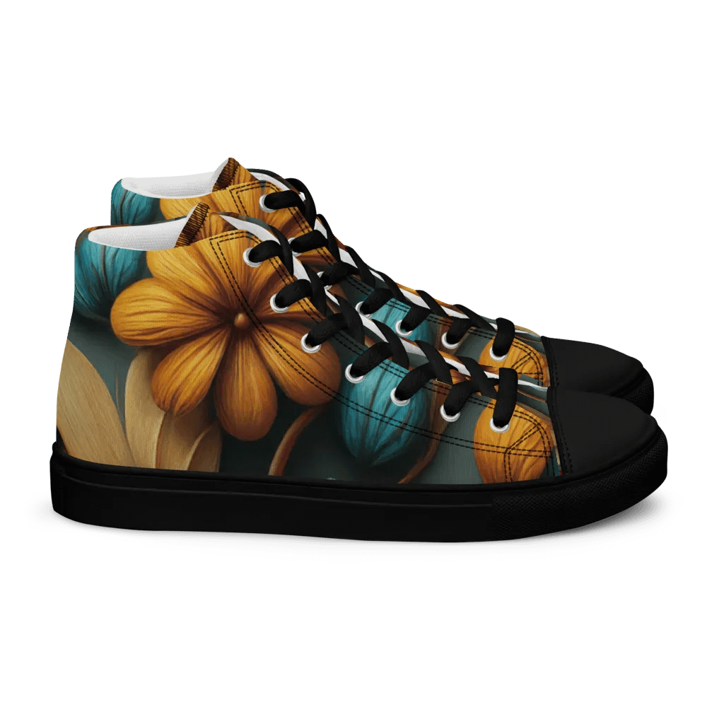 3D Floral Design _ Calceonova Streetwear _ Woman High-Top Sneakers product image (3)