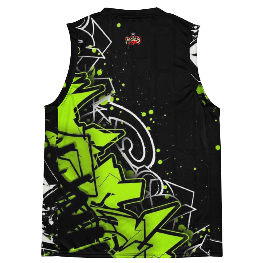 Cool-Yellow Graffiti Basketball Jersey product image (6)