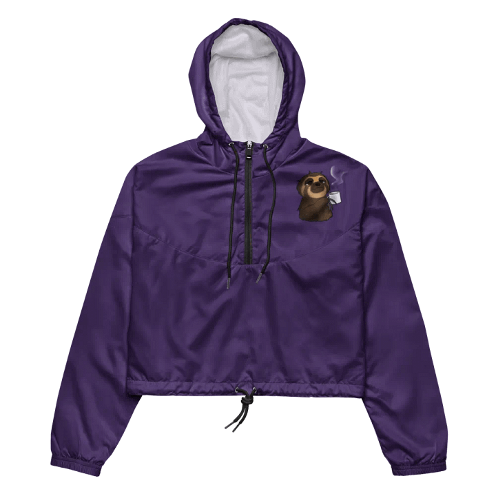 Sloth Serenity Cropped Purple Windbreaker product image (2)