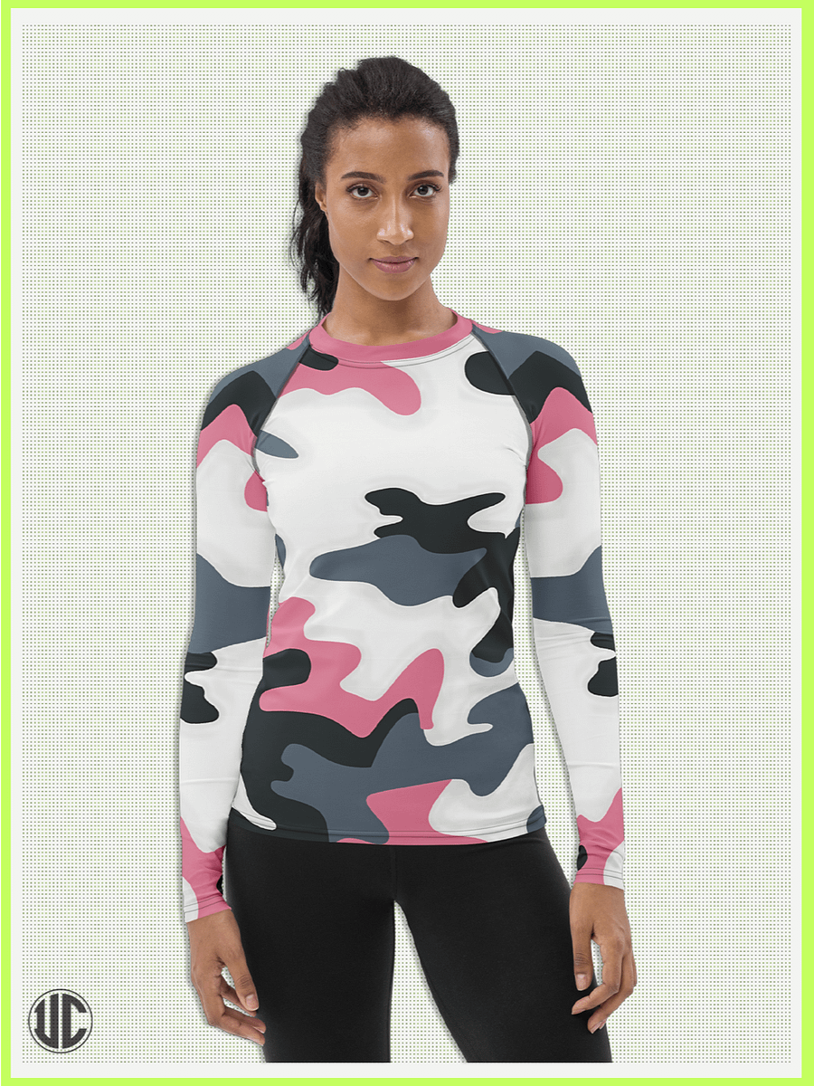 Bubblegum Pink Urban Camo - Women’s Rash Guard product image (1)