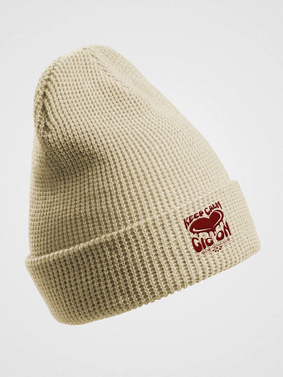 Keep Calm, Gig On Side-Gig Club Waffle Knit Beanie in Maroon product image (7)