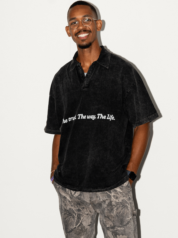 “The Truth. The Way. The Life.” Vintage Black Polo Tee product image (1)