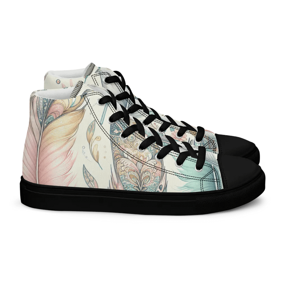 Whimsical Feathers High Top Canvas Shoes product image (2)