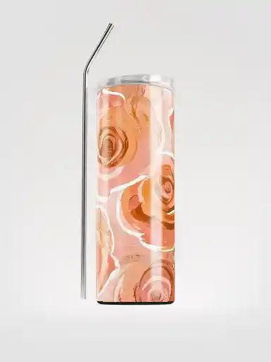 Peach Rose Tumbler Wrap PNG for 20oz Skinny Tumbler – Abstract Floral Digital Download Design – Sublimation PNG for DIY Cup Printing product image (5)
