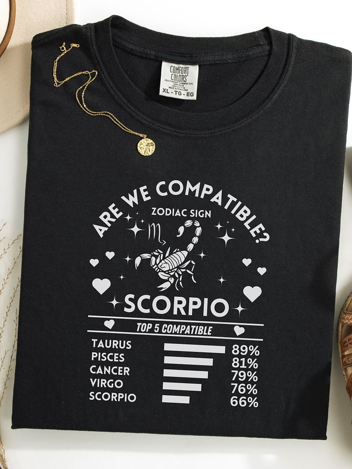 Scorpio Zodiac Sign Romantic Compatibility T-Shirt - Dark Comfort Colors 1717 product image (1)