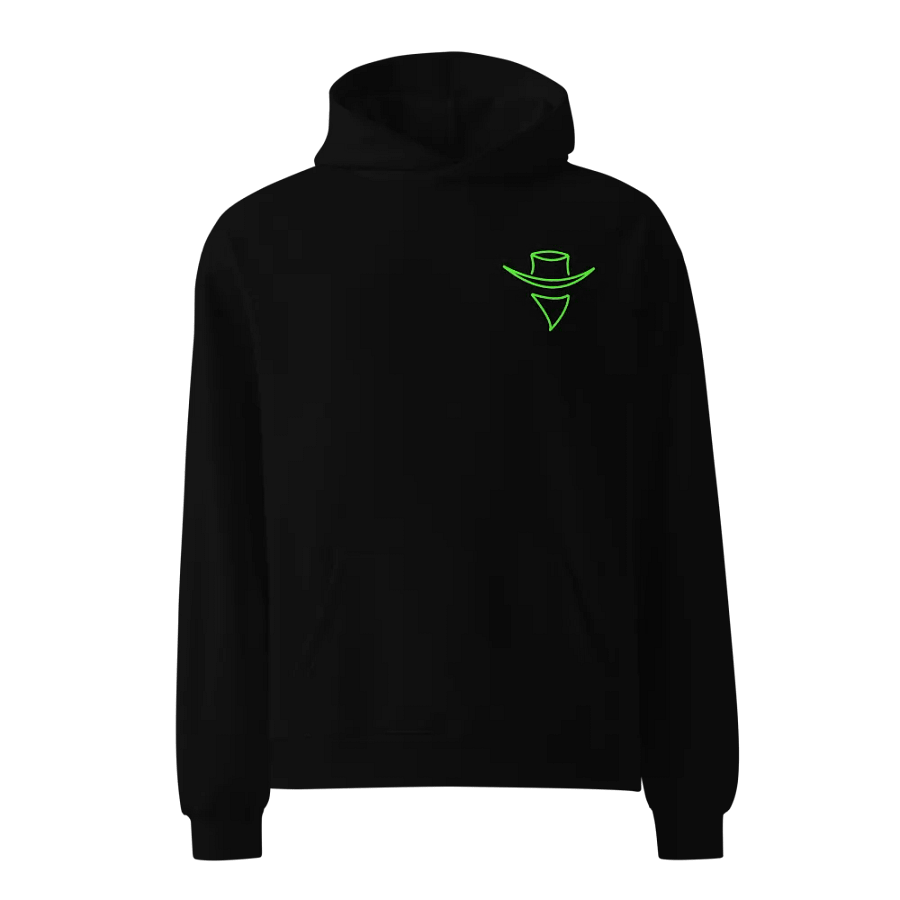 plain black logo hoodie product image (1)