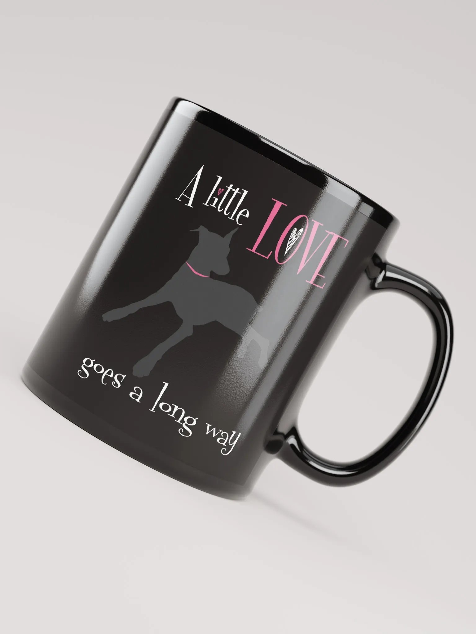 A little Love goes a long way, black glossy Mug product image (8)
