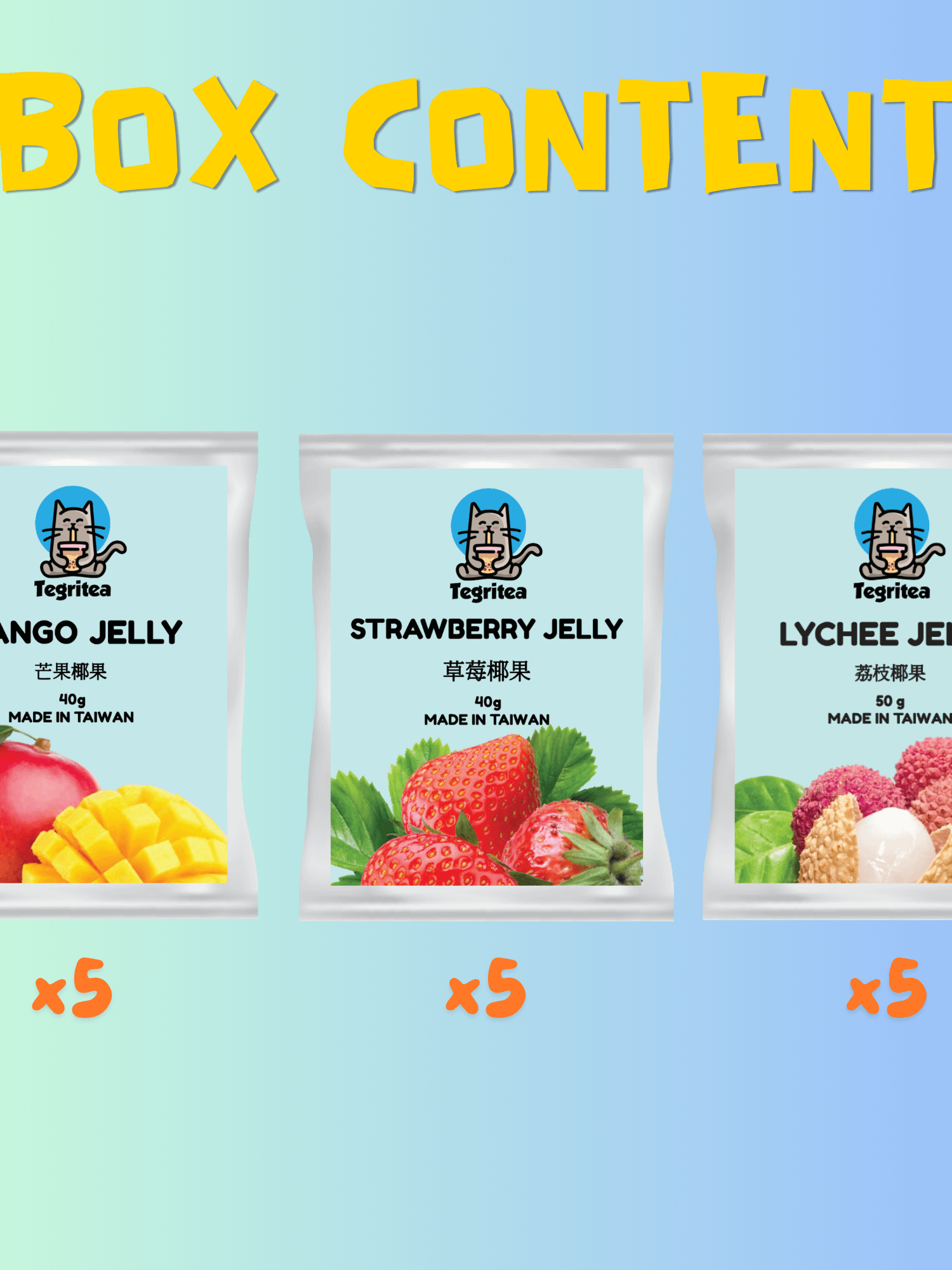 Strawberry/Mango/Lychee Assorted BBT Jelly (15 Servings) product image (2)