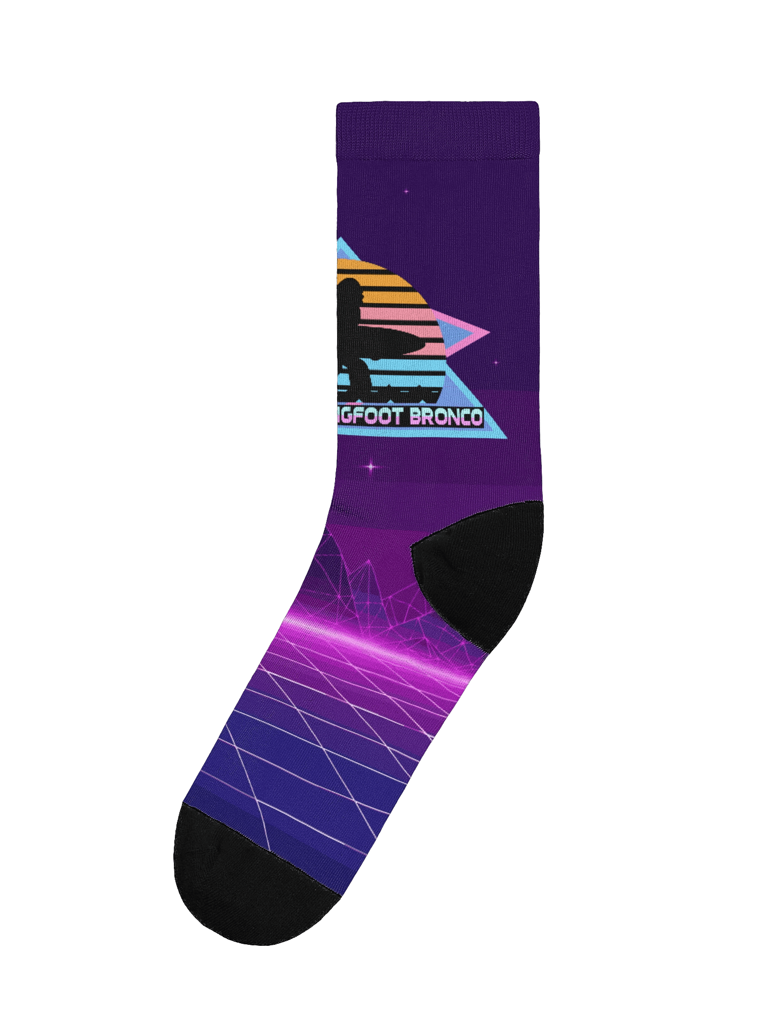 Destination Bigfoot Bronco Retro-Inspired Synthwave Logo Socks product image (1)