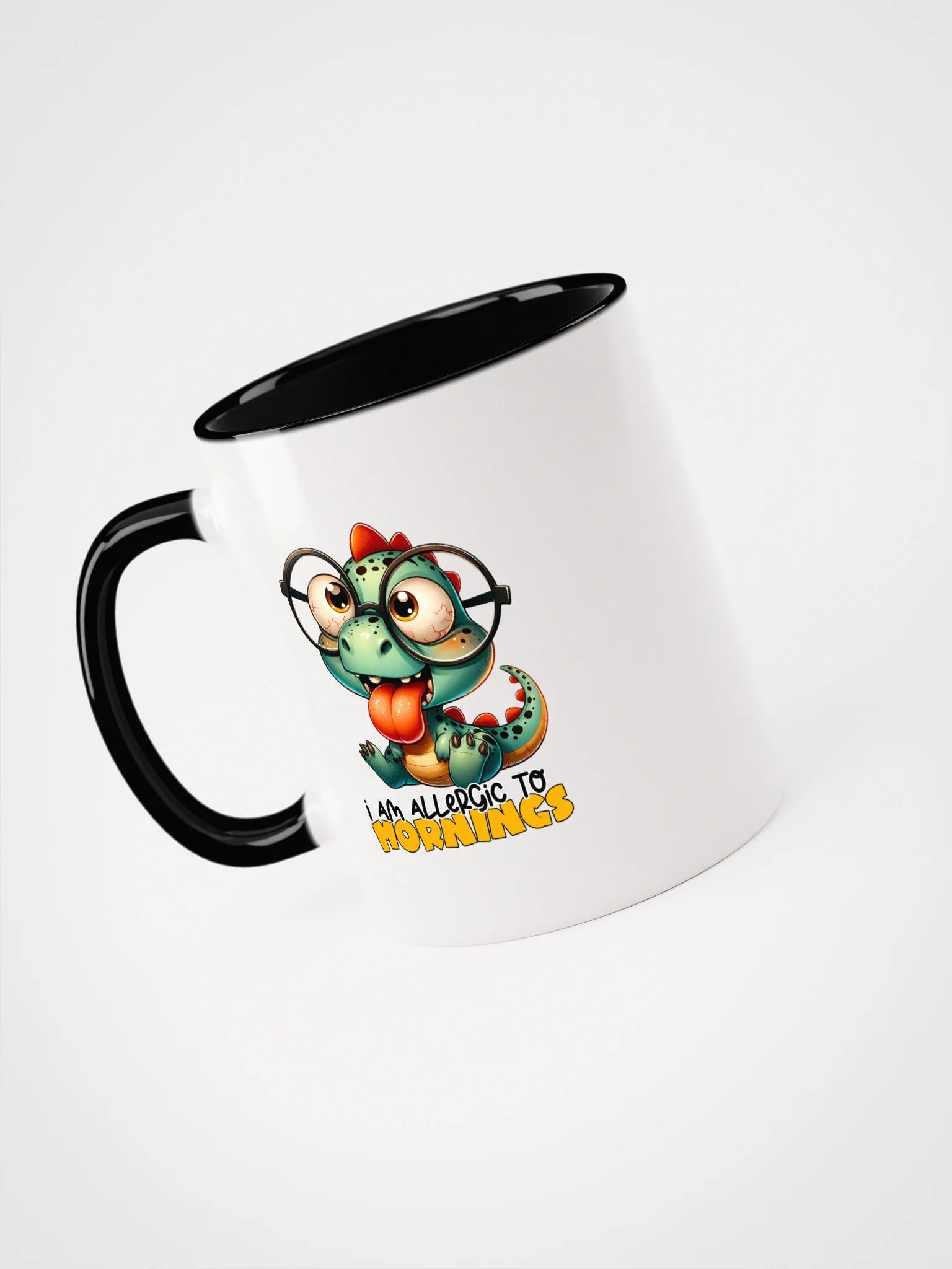 I Am Allergic to Mornings Baby Dino Coffee Mug – Cute Dinosaur Design – Funny Morning Mug, Sarcastic Gift product image (5)