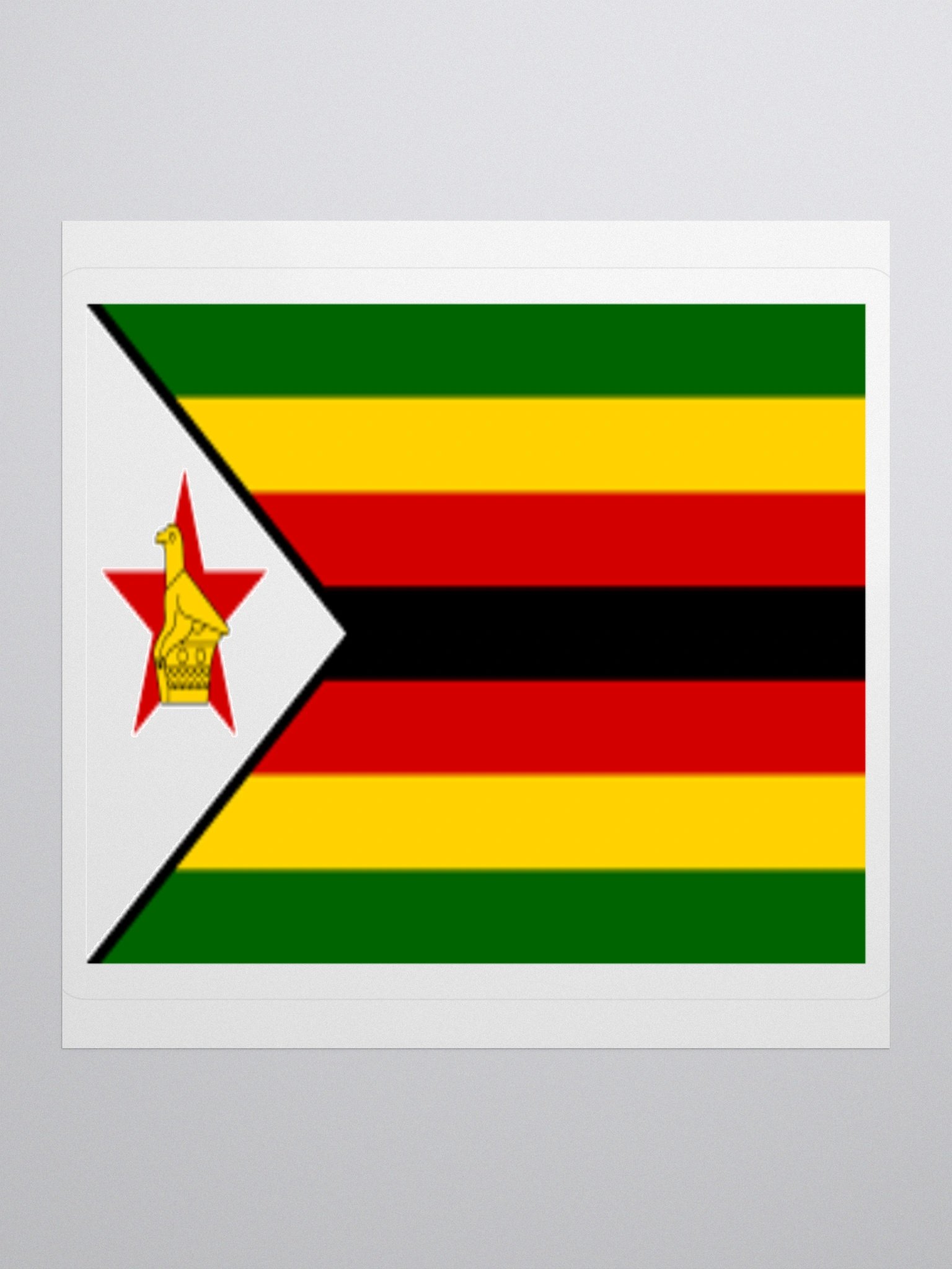 Zimbabwe Flag Sticker | Zimbabwe Bird Design | Durable Vinyl | 3 Sizes product image (2)