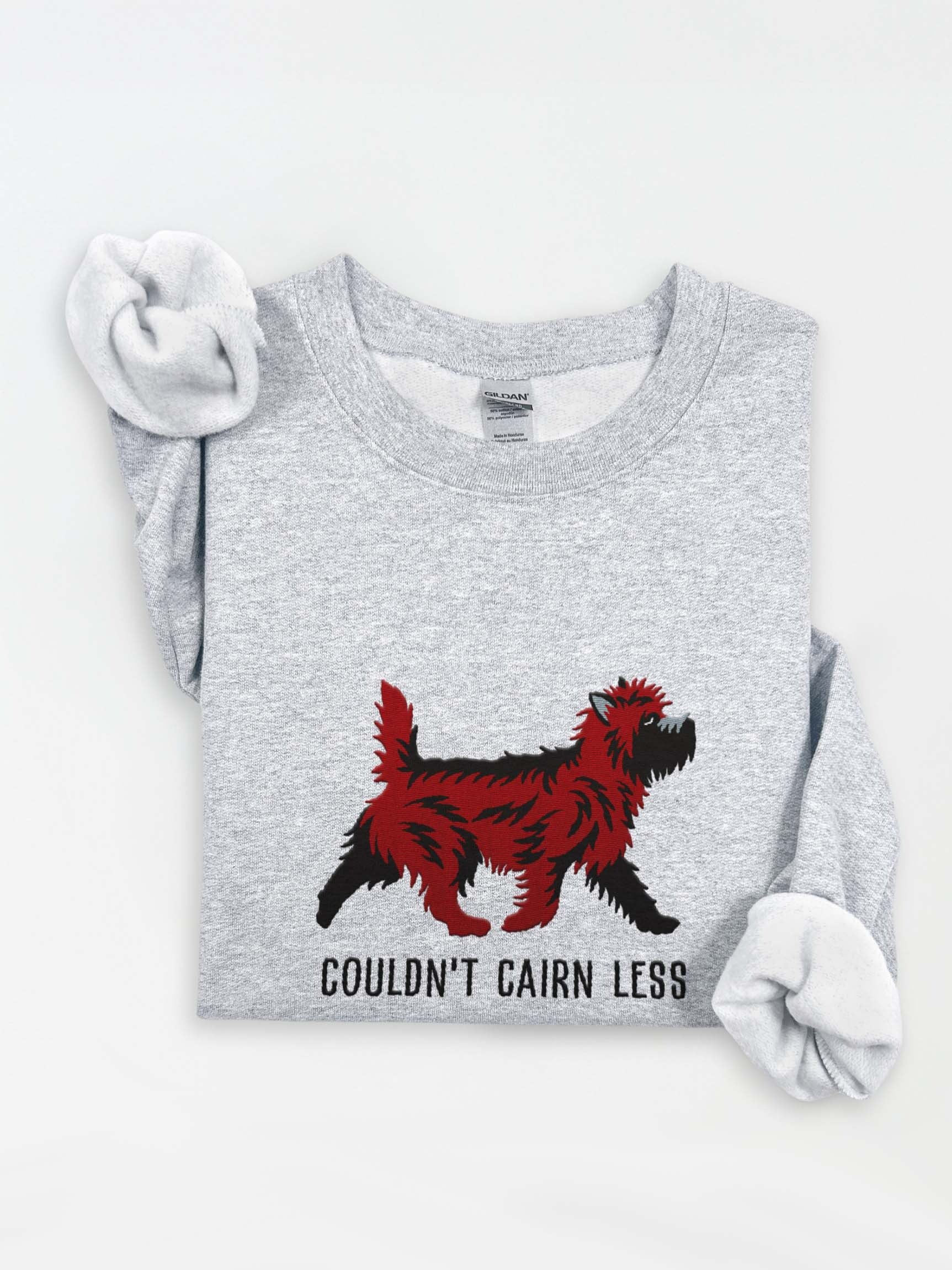 Couldn't Cairn Less Sweatshirt (Embroidered) of a Cairn Terrier(Red Brindle) product image (1)